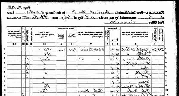 US Census record, 1860, for Clark family